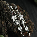 Elf earrings with blue crystal