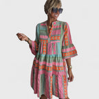 Alena - Farverig boho kjole