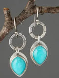 Vintage earrings with turquoise inlay