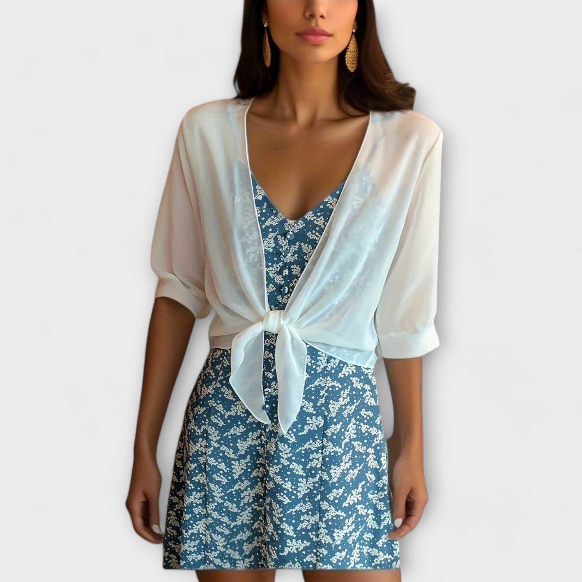 Olivia - Bluse med åben frontpanel