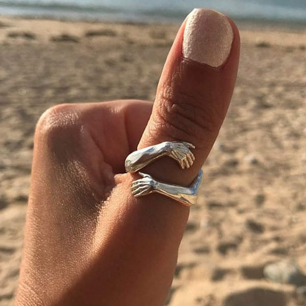Silver Adjustable Ring "Embrace
