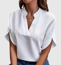 Dame kortærmet bluse komfortabel polyester sommer top