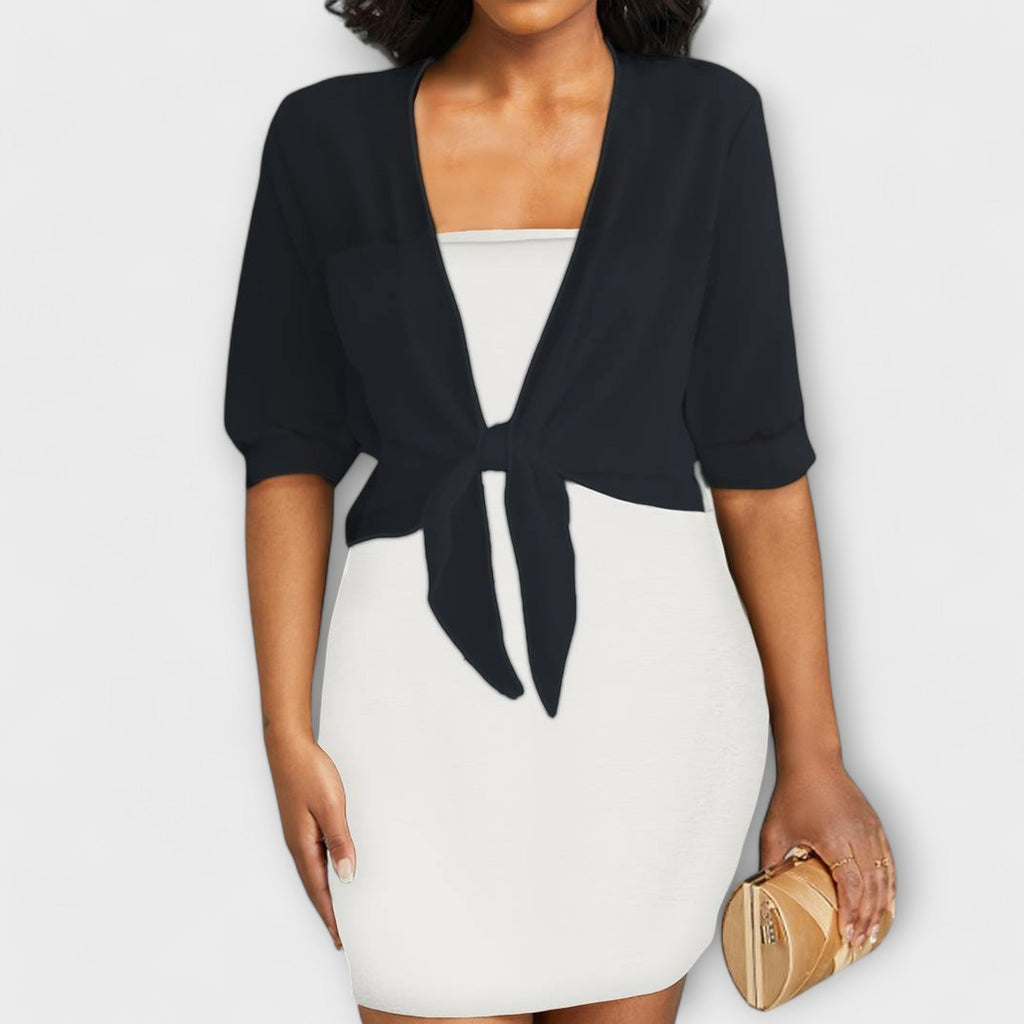 Olivia - Bluse med åben frontpanel