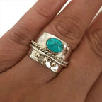 Turquoise wide band ring