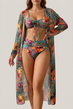 Paloma | 3-delt bikini med blomsterkimono