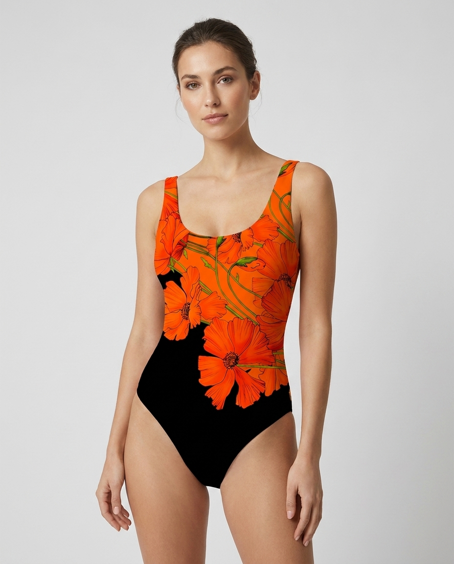 Elena | Elegant badedragt med blomsterprint