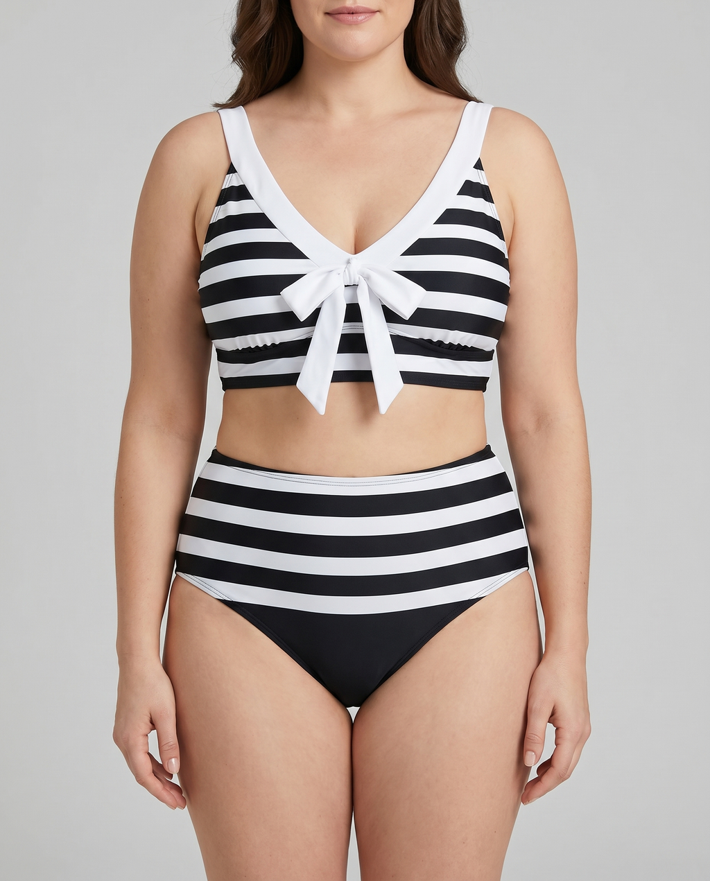 Martina | Bikini med høj talje og striber