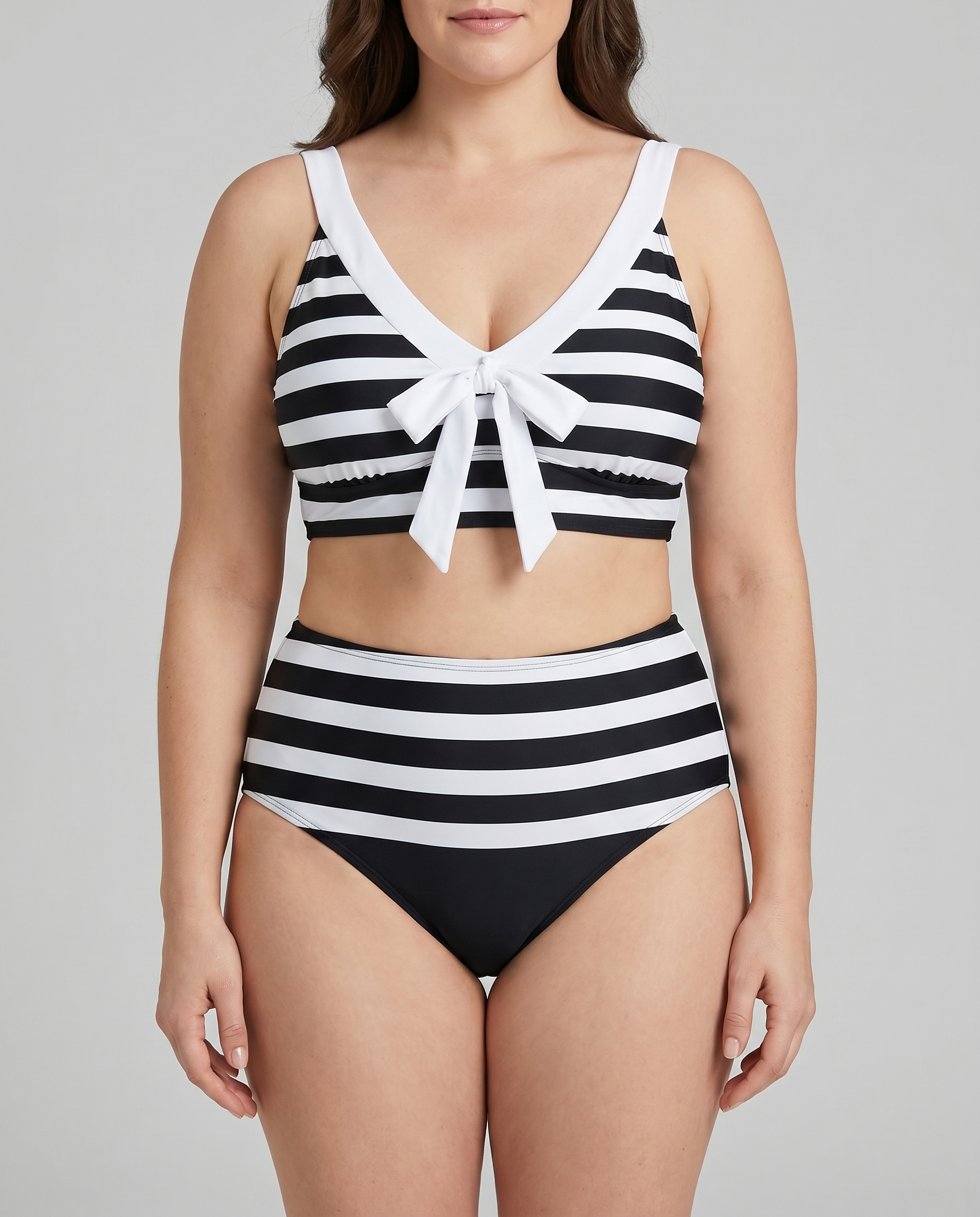 Martina | Bikini med høj talje og striber