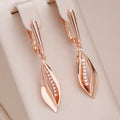 Elegant Lace Earrings with Zirconia in Rose Gold