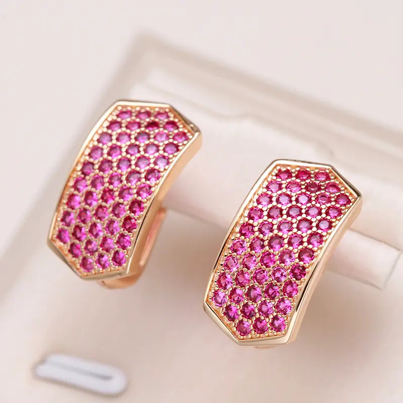 Elegant Rose Crystal Earrings