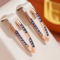 Elegant Gold Earrings with Purple Cubic Zirconia