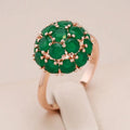 Elegant Ring in Green Crystal