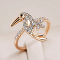 Elegant and sparkling bird ring