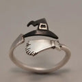 Adjustable Silver Witch Hat Ring