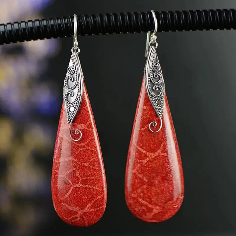 Fallen Red Vintage Earrings