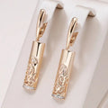 Elegant gold-plated rectangular earrings