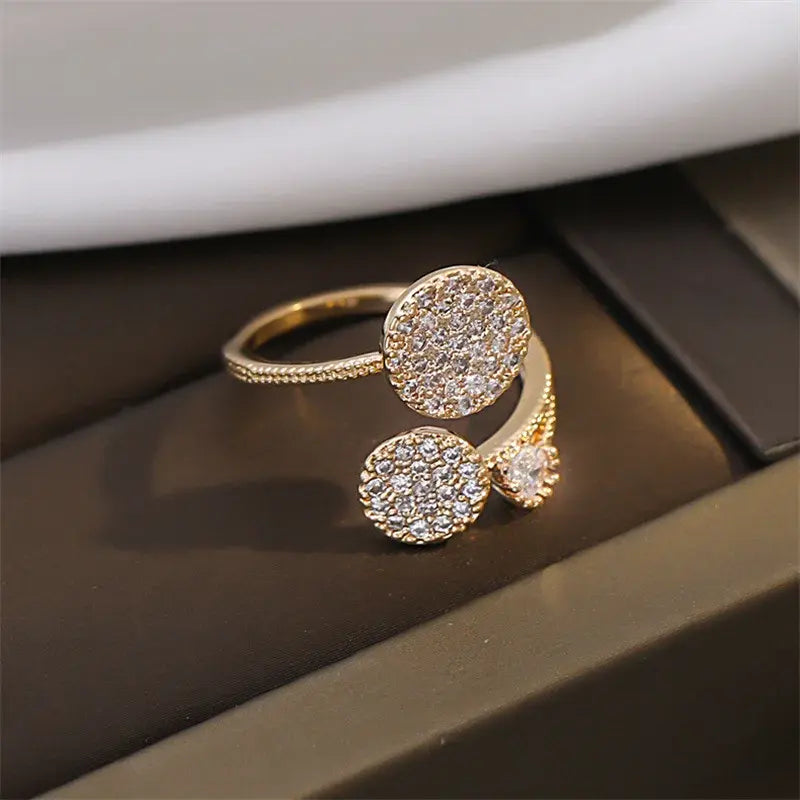 Open Ring Glazed Gold-Plated