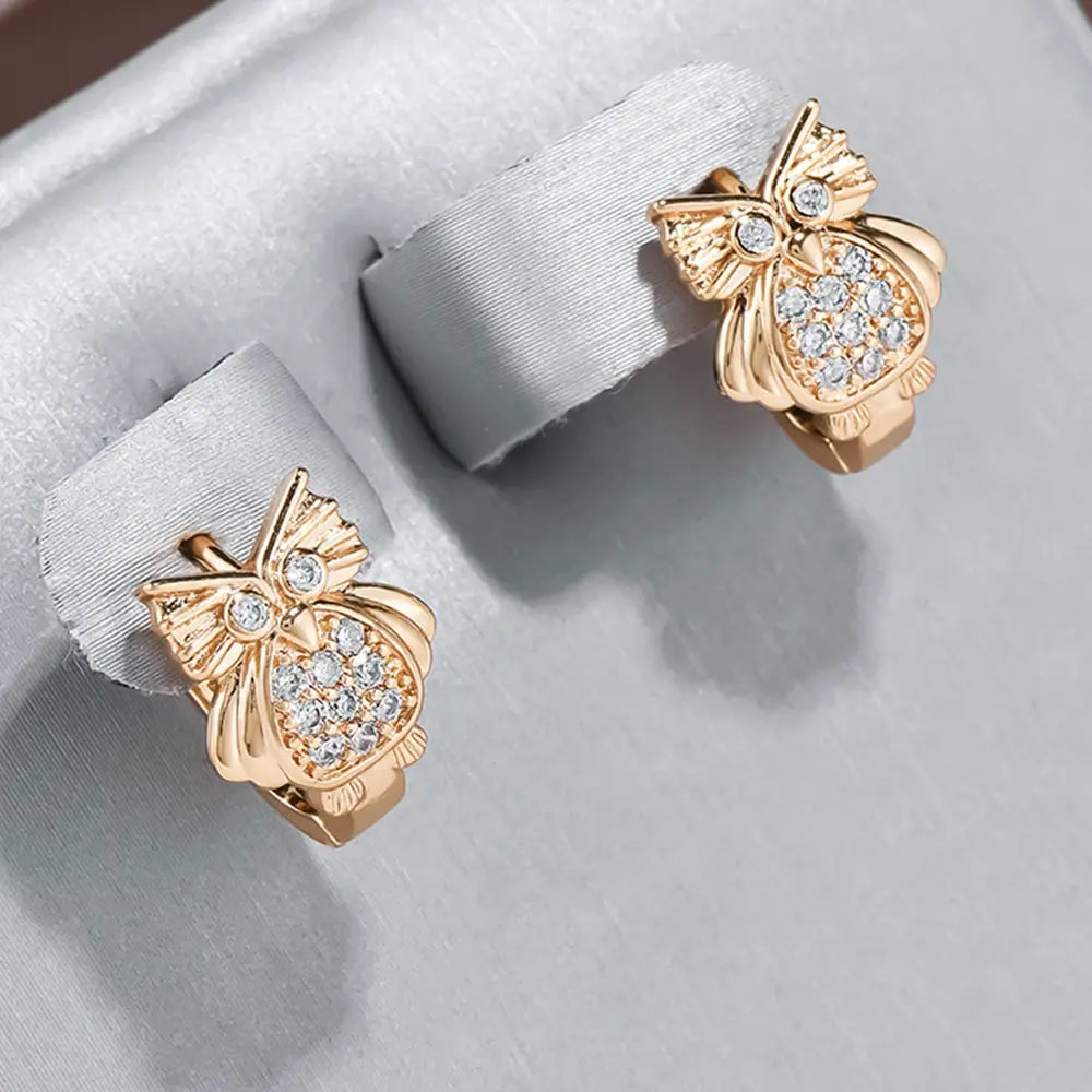 Elegant bright owl earrings