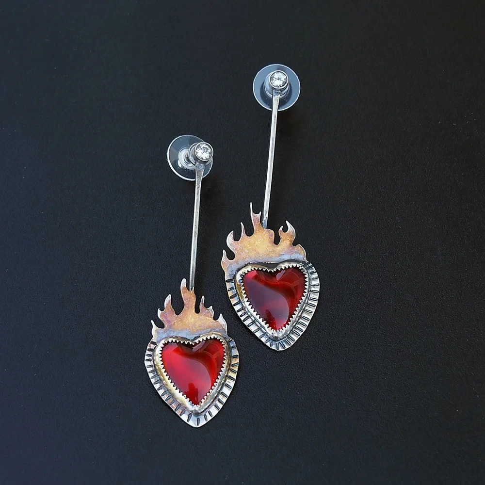 Vintage Fireheart Earrings