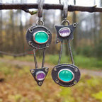 Mechanical Earrings with Vintage Crystals