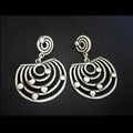 Vintage Silver-Plated Pearl Spiral Earrings