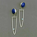 Vintage blue stone in silver earrings