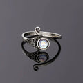 Vintage Open Moon Crystal Ring