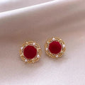 Elegant round earrings made of rose gold