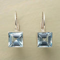 Vintage earrings made of blue cubic glass