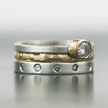 Layered Gold & Silver Zirconia Ring