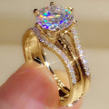 Vintage multi-colored sparkling ring set