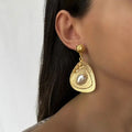 Vintage Gold Pearl Earrings