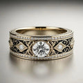 Gold-Plated Vintage Ring with Crystal