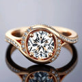 Vintage Gold Plated Spiral Inlay Crystal Ring