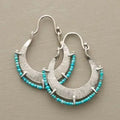 Silver-plated earrings with vintage turquoise stones