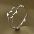 Silver ring in branch form