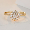 Ring with bright crystal flower