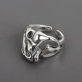 Irregular ring made of gold-plated silver