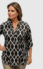 Noor – Grafisk mønstret bluse