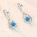 Floral earrings made of 925 sterling silver and zirconia