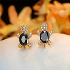 Sea Turtle Earrings made of Zirconium and Silver