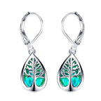 Tree of Life Earrings made of Opal and Silver