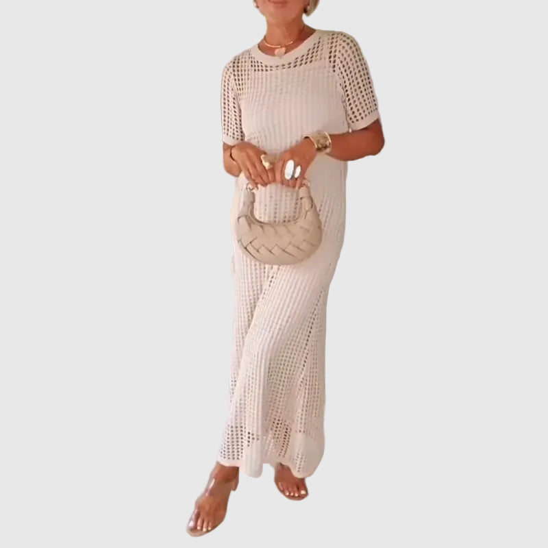Bethany™ Udskåret lang maxi kjole + gratis inderkjole