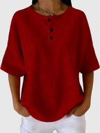 Casual waffle henley trøje