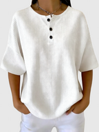 Casual waffle henley trøje