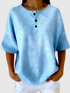 Casual waffle henley trøje