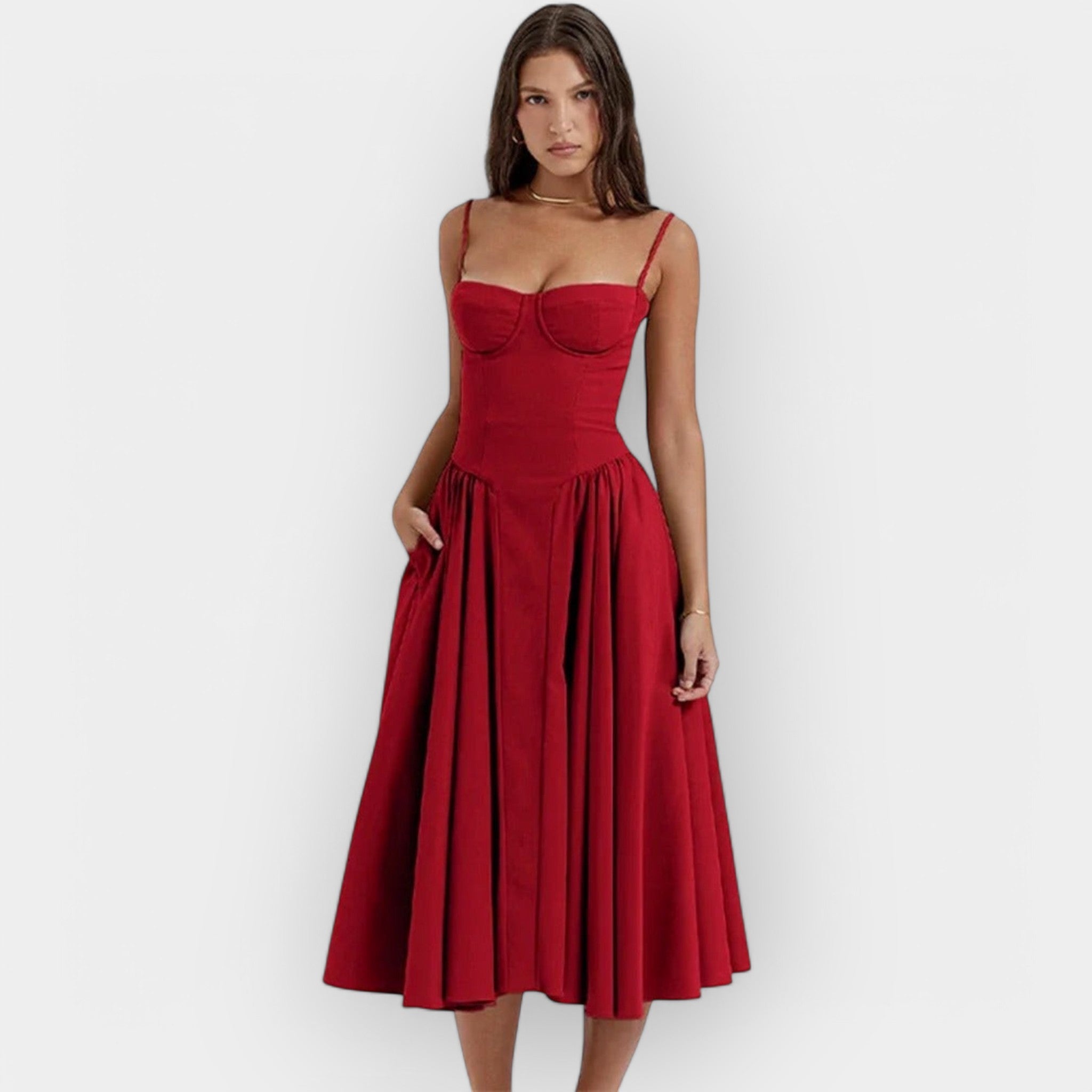 Elegant midi kjole til sommer